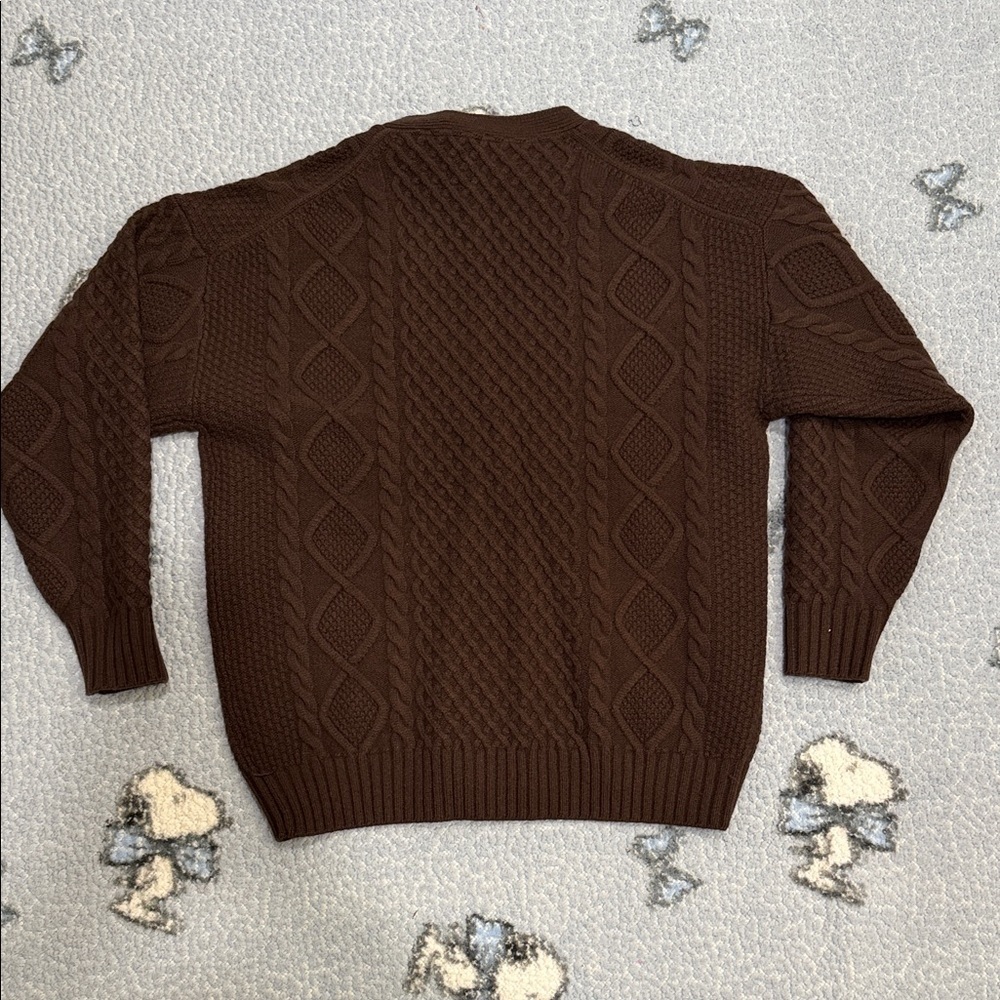 Sunday Best Chocolate Cable Knit Cardigan NWT - Picture 4 of 6